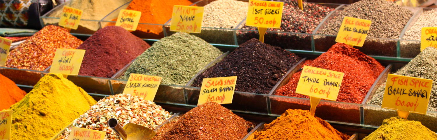 Stack of Spices in Spice Bazaar, Istanbul