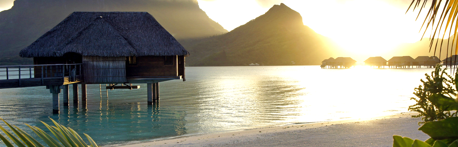 Overwater Bungalow perched above the sea in Bora Bora