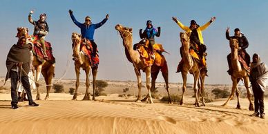 Camel riding in India