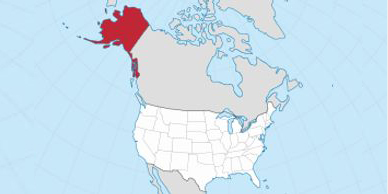 Map of the United States including Alaska